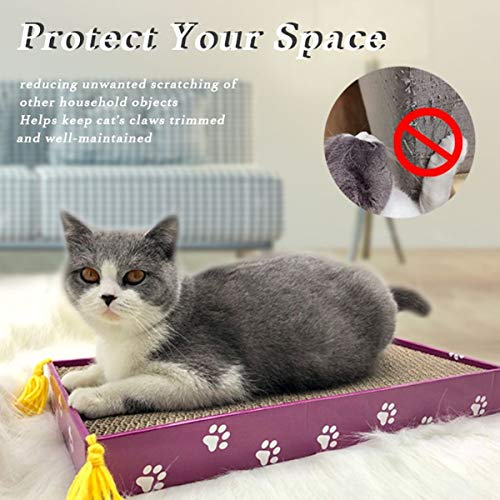 Cat Scratcher Cardboard Wide Scratching Board Reversible Corrugate Cat Scratch Pad with Box Catnip Included Large 3PCS (XL-3pack)