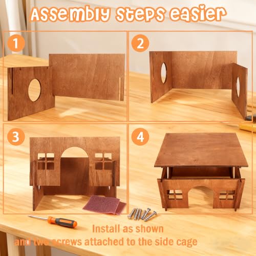 Wooden Guinea Pig Hideout (Brown Style 1 / Medium)
