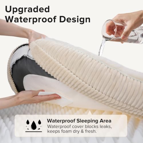 Fluffy Orthopedic Dog Bed for Large Dogs (Cream / L-PLUS (38"x 28"x 7"))