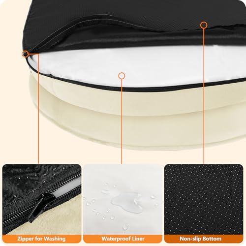 Orthopedic Waterproof Medium Dog Bed Sofa (Beige / Medium(36 x 25.5 x 6 inch))