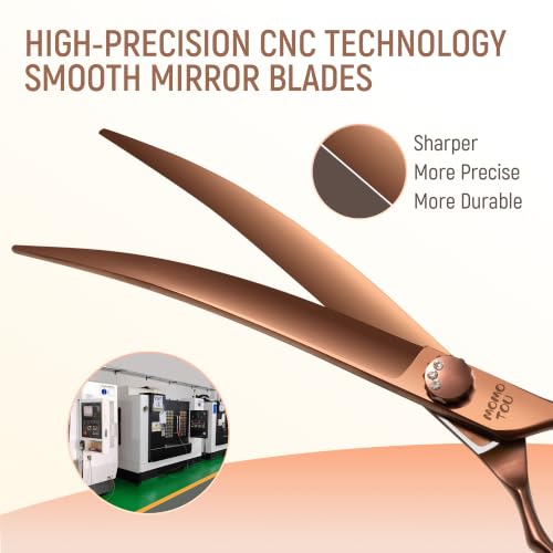 45° Super Curved Dog Grooming Scissors 7.5'' Matte Bronze (Antique Bronze)