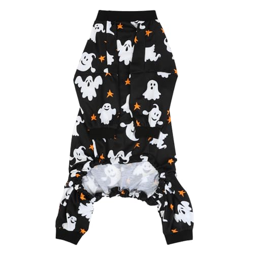 Dog Pajamas One Piece Light Comfy Pjs Pet Costume M (Medium / Ghostly Stars)