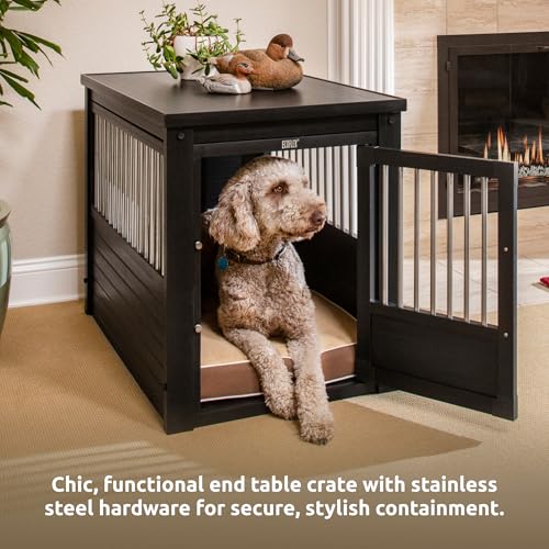 ECOFLEX® Large Furniture Style Dog Crate & End Table (Black / 35.4"L x 24.0"W x 28.0"H)
