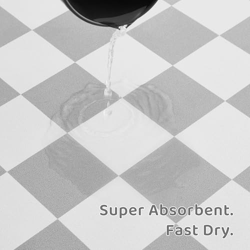 Checkered Dog Feeding Mat (19"L x 12"W / Grey)