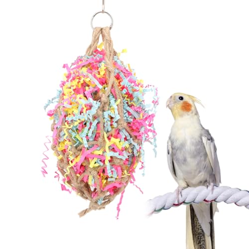 Bird Shredding Foraging Toy Parrot Cage Hanging Paper Chew Toy (Shredding Toy)