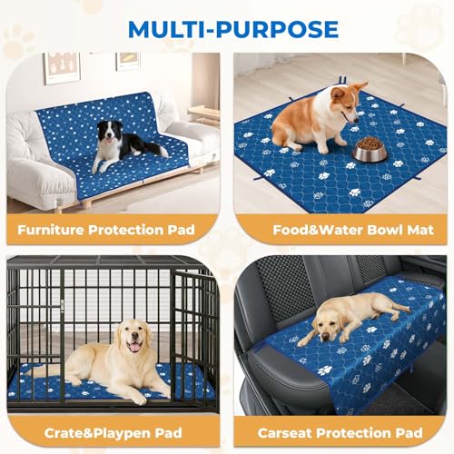 Washable Pee Pads for Dogs (Blue / 54*54 Inch (Pack of 2))