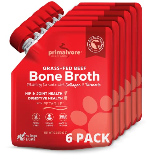 Grass Fed Beef Bone Broth for Dogs &Cats (6 Pack)