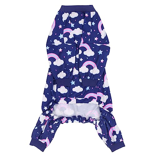 Dog Pajamas One Piece Light Comfy Pjs Pet Costume M (Large / Rainbows)