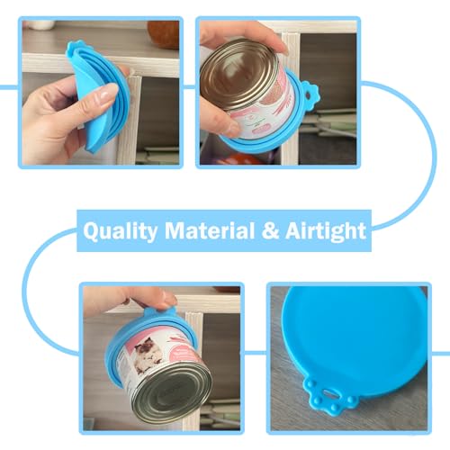 Pet Can Opener & 3 Pcs Cat Food Can Lids (Regular / Blue)