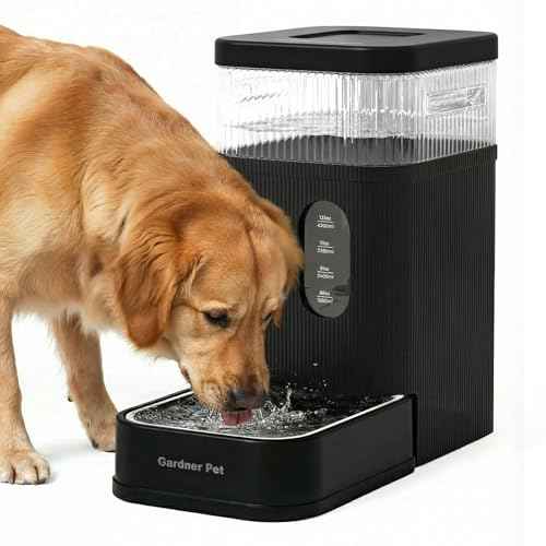 2.2 Gallon Automatic Dog Water Dispenser with Stainless Steel Bowl (Black / 2.2 Gallon)