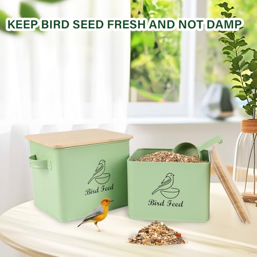 Bird Seed Storage Container Set of 2 (Green(Bird Feed))