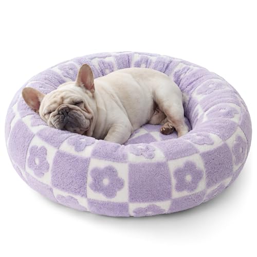 Shown on TV Jacquard Donut Dog Beds Medium (30.0"L x 30.0"W x 8.0"Th / Flower Checks)