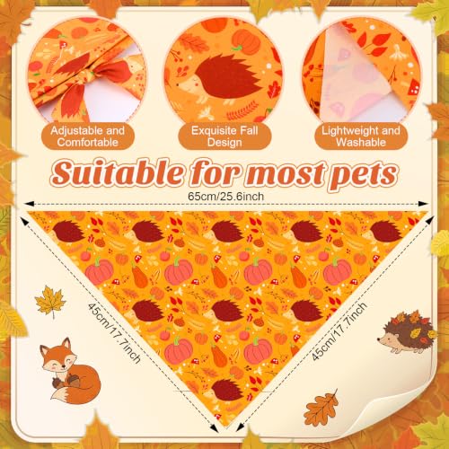 100 Pcs Fall Dog Bandanas Bulk Autumn Leaf Pumpkin Acorn Mushroom (Woodland Autumn / 25.6 x 17.7 x 17.7 Inch)