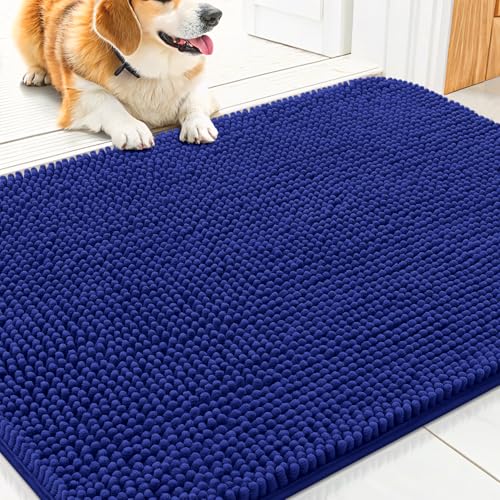 Dog Door Mat for Muddy Paws 30x20 (Navy Blue / 30"X20")