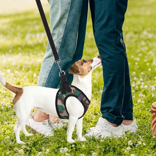 Dog Harness Collar and Leash Set No Pull for Small Medium Sized (Camouflage / M (CHEST 16"-18"))