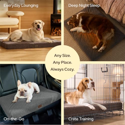 Self Warming Dog Beds Large Sized Dog with Washable Cover (36"L x 27"W x 3"Th / Ashen Grey-Self Warming Version)