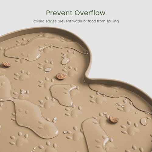 Dog Food Mat Anti (19.4" x 9.8" / Khaki)
