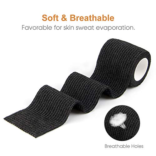 Vet Wrap Cohesive Bandages Bulk Self Adhesive Bandage Wrap Self Adherent Wrap Non (2 Inch Black)