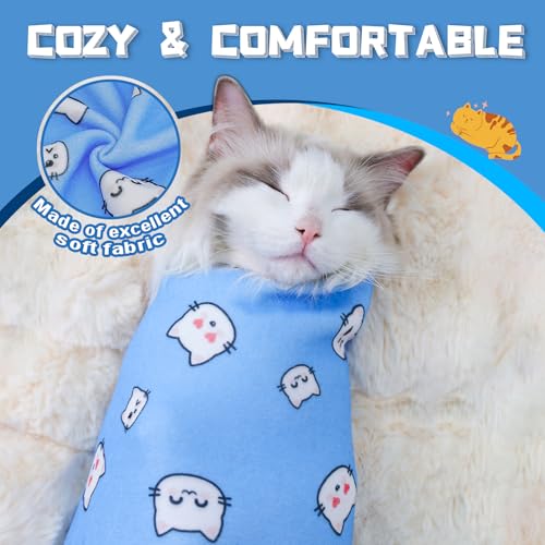 Cat Grooming Wrap for Nail Trimming (XL-31.5in ( Weight:＜ 25lbs ) / BlueCat)
