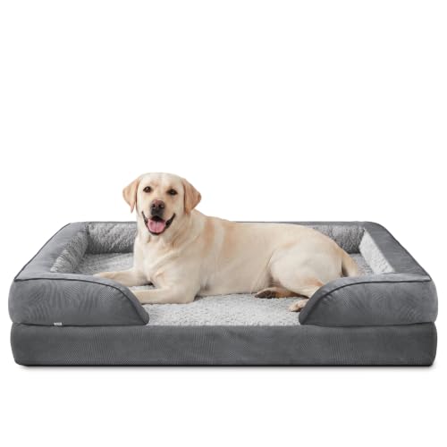 Jumbo Orthopedic Dog Bed for Extra Large Dogs (Grey / XL-PLUS (45"x 32"x 7.5"))
