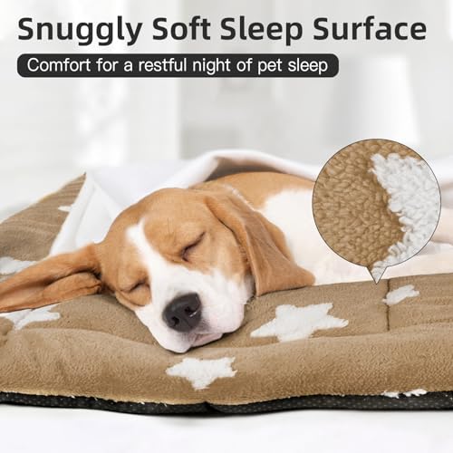 Dog Crate Pad Washable Dog Bed for Crate Flat Cat Pet Kennel Mat (36''L x 23''W x 1.5''Th / Brown)