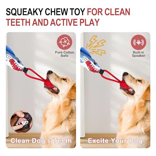 Dog tug of war Toy with Squeak (Stump Tug of War)