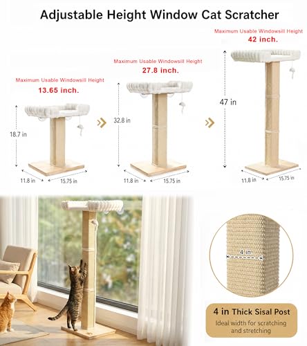 Cat Scratching Post with Large Window Perch (extra-large)