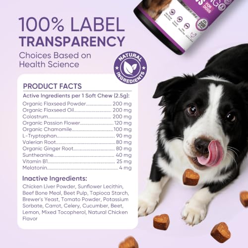Calming Chews for Dogs 200pc Dog Calming Treat and Bites with Melatonin (200 pcs)