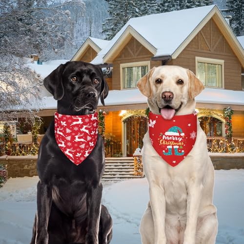 Christmas Dog Bandanas Large 3PCS (christmas-25 / Large)