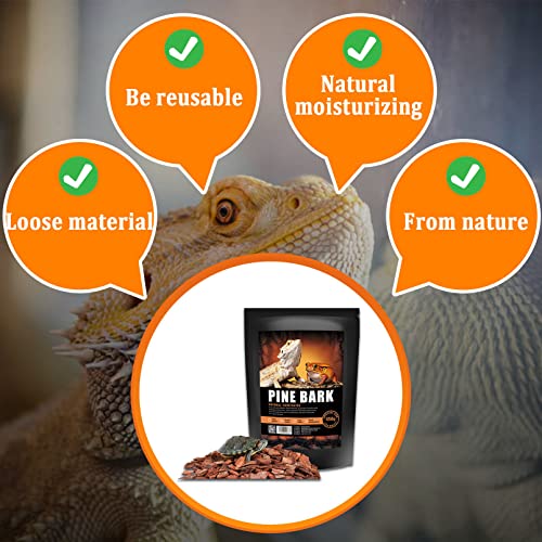 Reptile Cork Bark Substrate Bedding Tortoise Natural Cork Wood Chips Reptile Breeding Bedding Habitat Decor for Ball Python Lizard Snake Spiders Geckos Bearded Dragons Hermit Crabs （0.99LB）