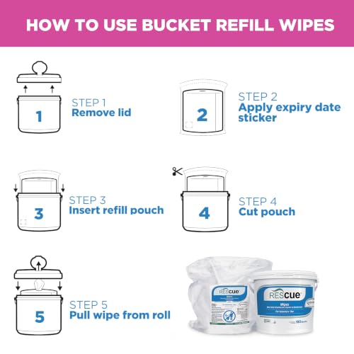 One Step Disinfectant Cleaner & Deodorizer Wipes for Vet Use (Bucket Refills (1 Pack) XL Wipes)