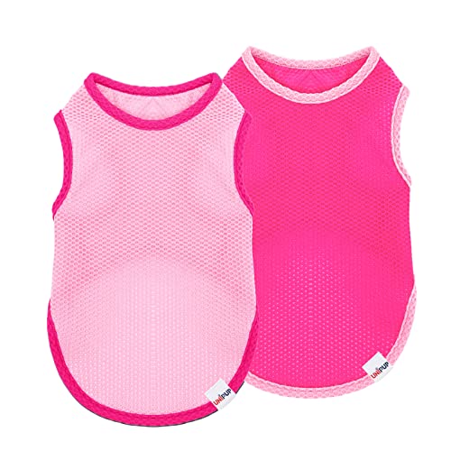 2 Pack Cooling Shirts for Dogs (S(chest:10-12") / Pink&Rose red)