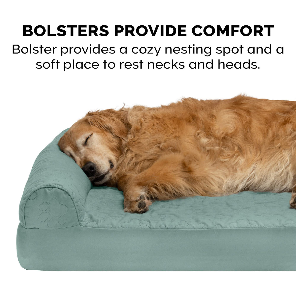 Cooling Gel Dog Bed for Large Dogs w (Jumbo / (Quilted Paw) Iceberg Green)
