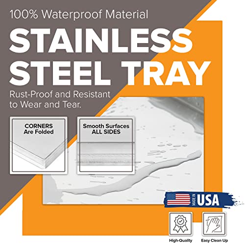 Metal Dog Crate & Kennel Replacement Tray (Stainless Steel / 47.0"L x 27.0"W x 1.0"H)