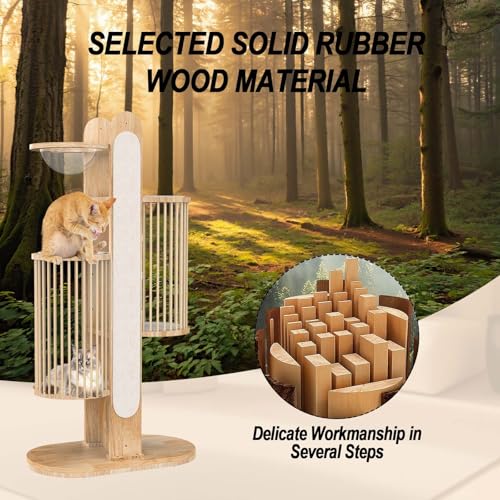 Modern Cat Tree Tower for Indoor Cats (White)