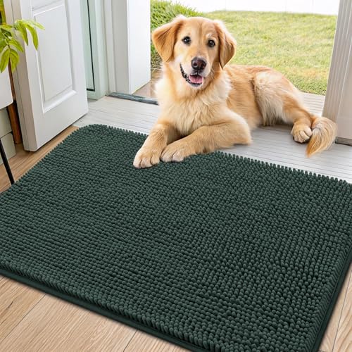 Dog Door Mat for Muddy Paws 40x24 (Green / 40"X24")