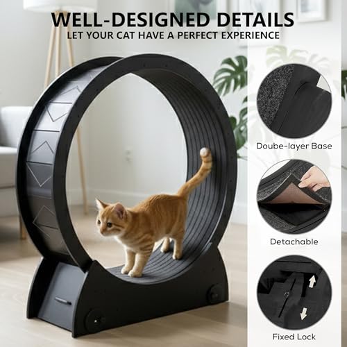 Portable Cat Running Wheel for Indoor Cats 44" Large XL 12" Wide