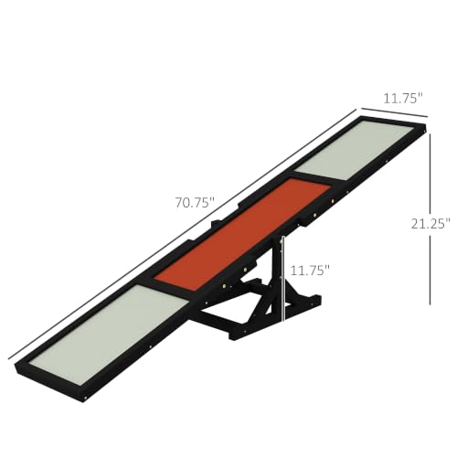 Wooden Dog Agility Seesaw for Exercise 71" L x 12" W x 12" H Black (70.75" x 11.75" x 11.75" / Black)