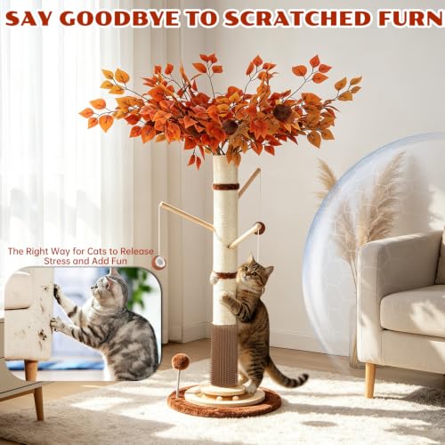 Cat Scratching Post (White Sisal(46" Tall))