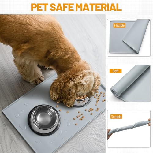 Dog Feeding Mat (Mist / 19"l X 12"w)