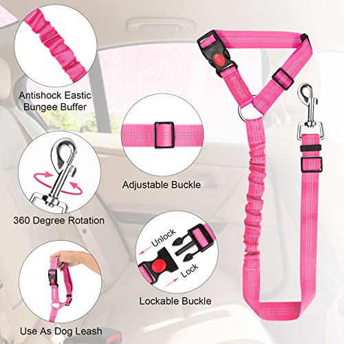 Dog Seat Belt for Car (Pink)