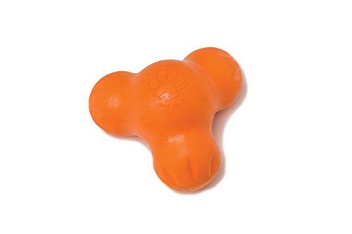 Zogoflex Tux Interactive Treat Dispensing Dog Chew Toy for Aggressive Chewers (Tangerine / Small)