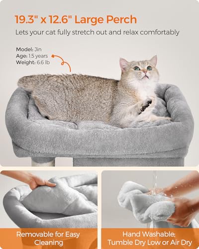 Cat Tree 29.1 (M (19.3"L x 12.6"W x 29.1"H) / Light Gray)