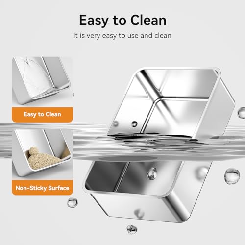 2 Pack XXXL Stainless Steel Litter Box (Silver2)