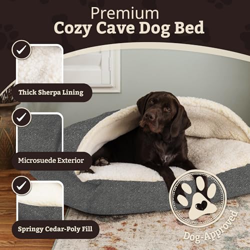 Rectangle Cozy Cave Dog Bed (Merlin Pewter / Large)