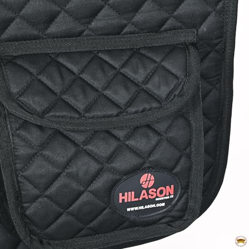 Western Horse Luxury Quilted Saddle Pads with Pockets (Black)