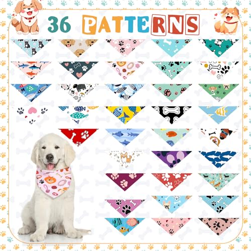 72 Packs Dog Bandanas Bulk Triangle Scarf Bibs Adjustable Dog Bibs Bandanas for Pet Costume Accessories
