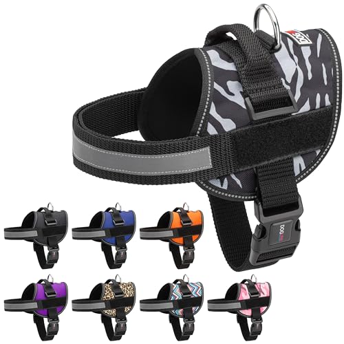 Dog Harness Reflective No (Zebra Black/White / Girth 18" to 24")
