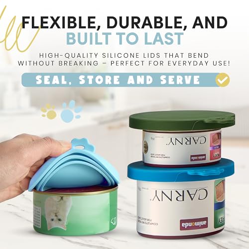 4 Pack Universal Pet Food Can Covers Lids (Aurora Greens / 4 Piece Set)