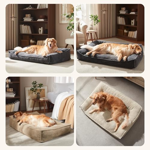 Orthopedic Dog Bed Medium Size Dog (Grey / 35"L x 25"W x 8"Th)